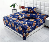 3 PCs Double Bed Sheet-Ethnic Flowers